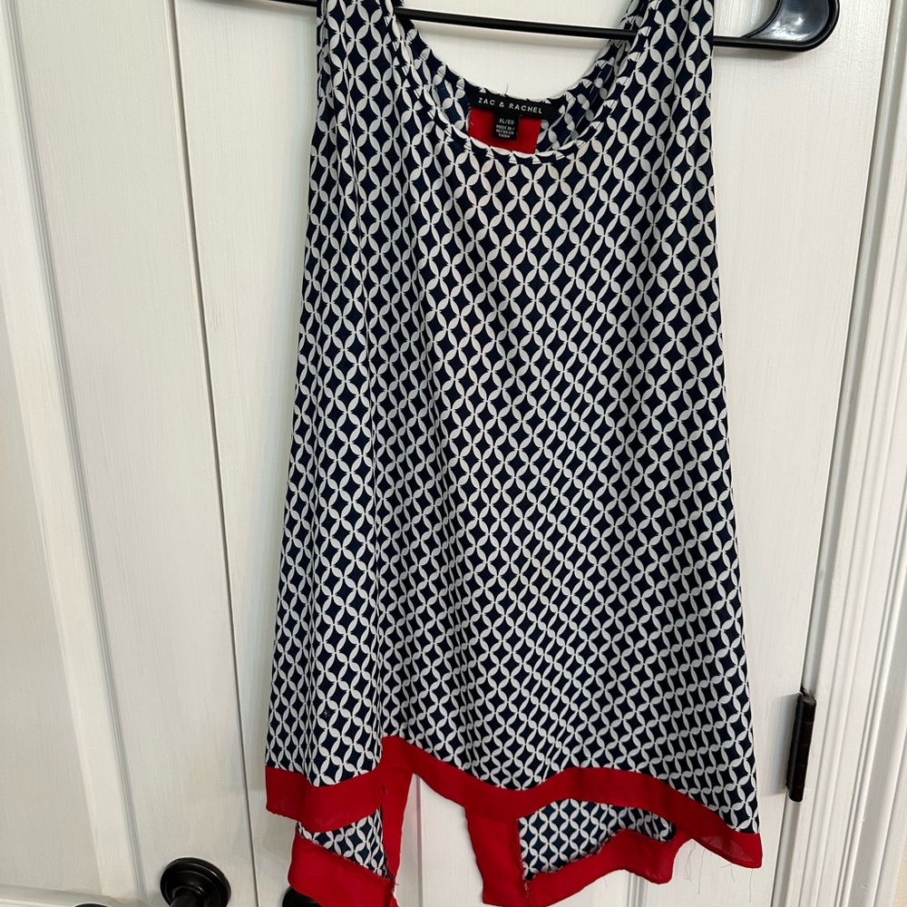 Chic Red, White and Blue Sheer Tank